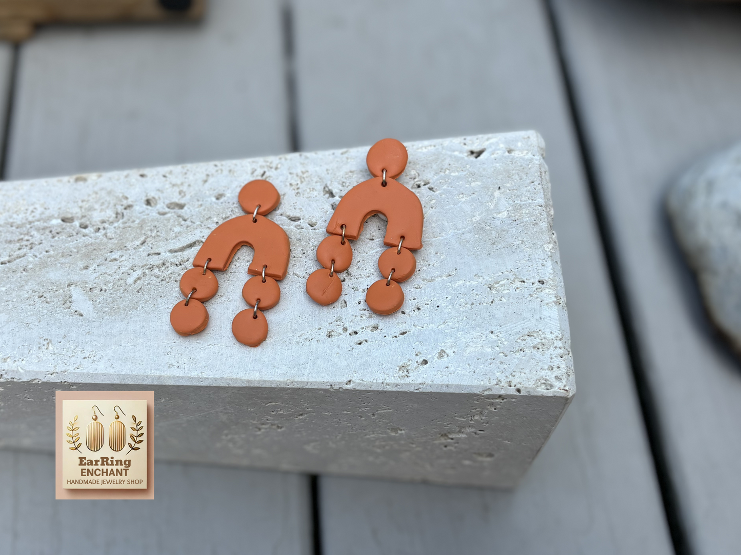 Terracotta Arch Dangle Earrings