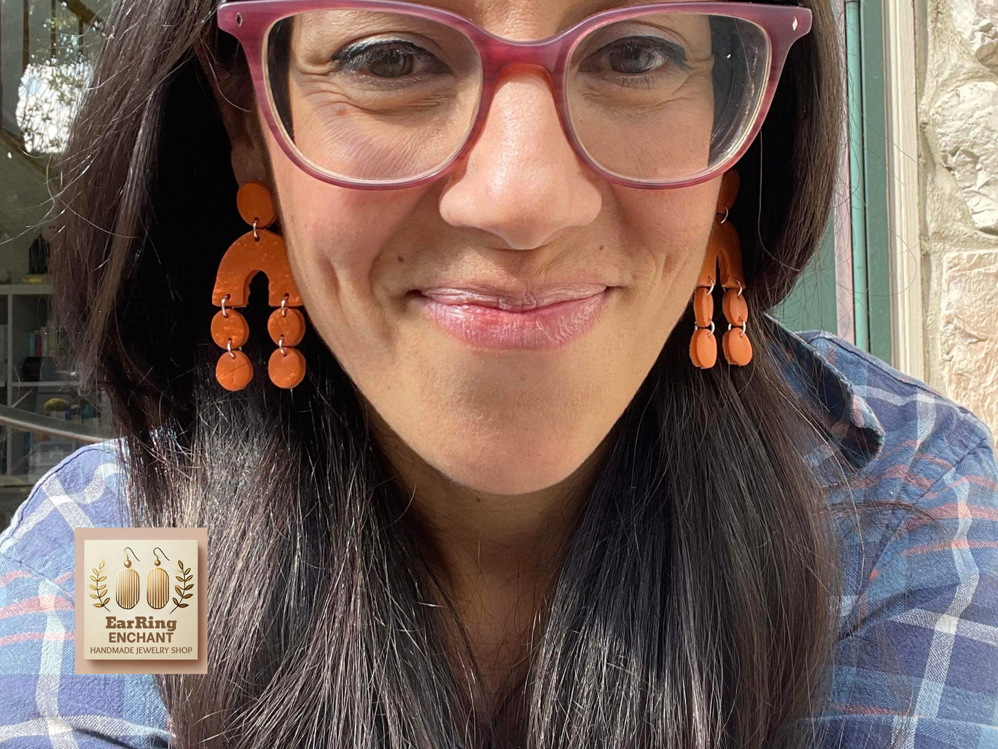 Terracotta Arch Dangle Earrings